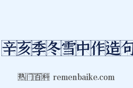 辛亥季冬雪中作造句是什么意思的图片